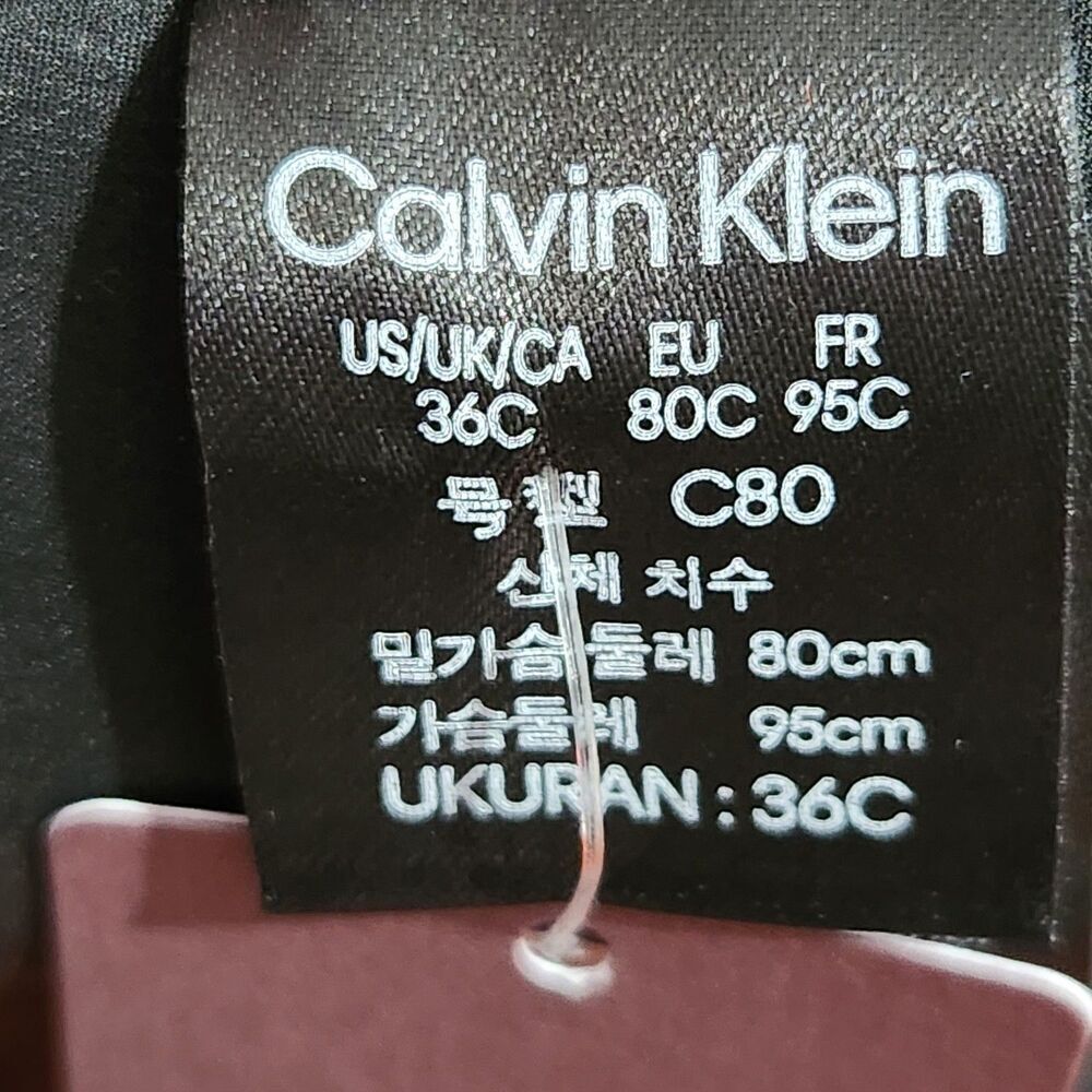 Calvin Klein Plus Up Bra Size 36 C Black Convertible Strapless Underwire - Picture 12 of 14